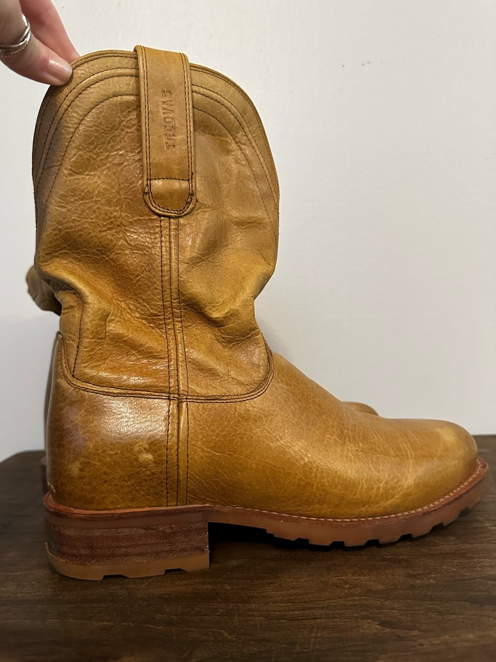 Tecovas Stockton Ranch Boots
Men's 9.5 D Tan Leather Vibram Western Cowboy